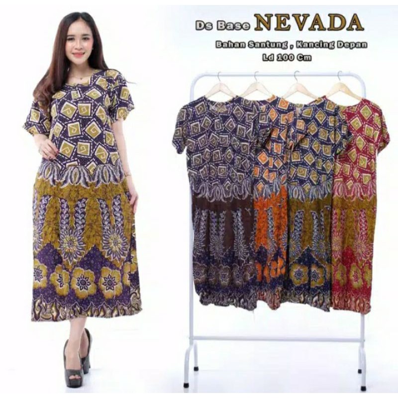 Daster Base Nevada_Daster kancing depan busui_baju tidur