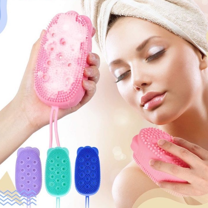 SIKAT MANDI DISPENSER SILICON / SHOWER BRUSH / SIKAT SILICONE LEMBUT DISPENSER / SPONGE MANDI 2 SISI