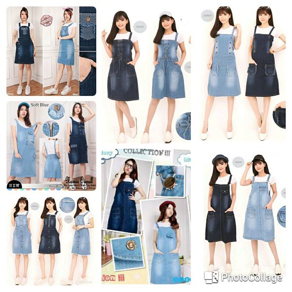Pakaian Wanita so Joanita Overall wearpak baju kodok jumpsuit rok pendek jeans wash fit to XL