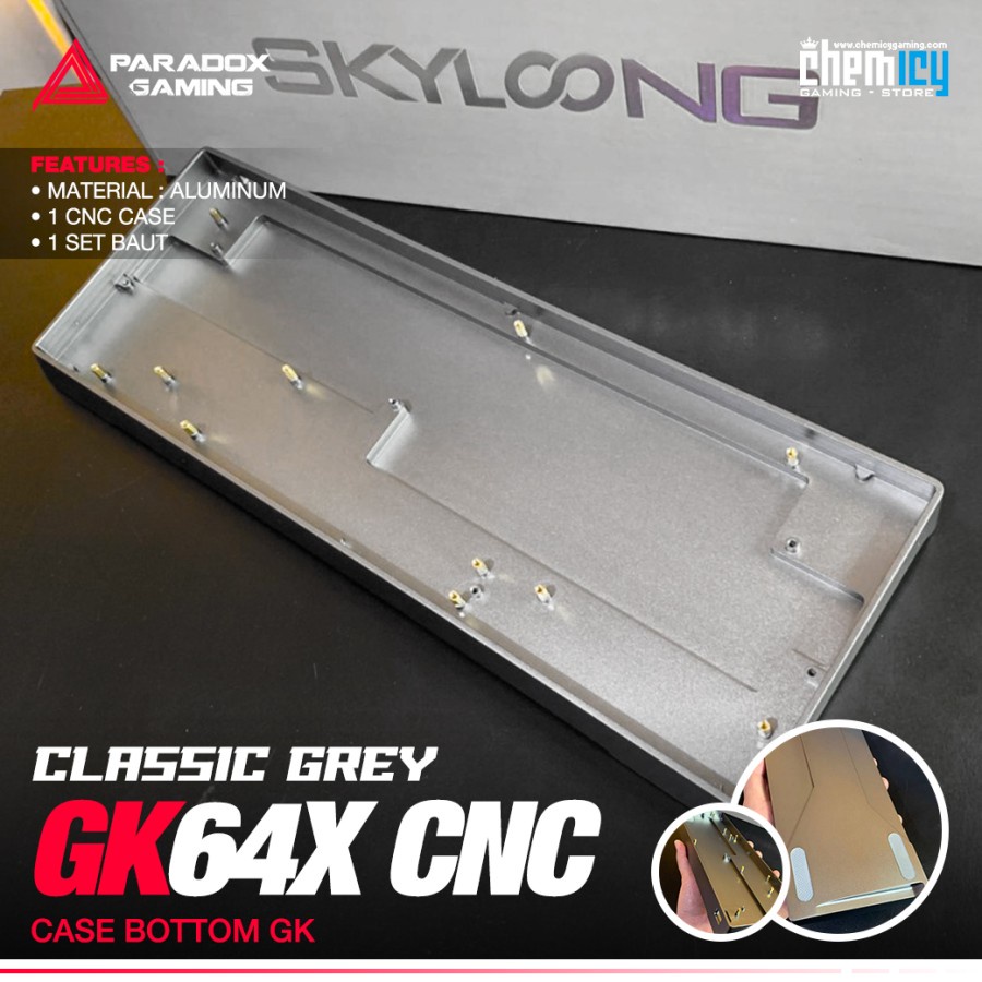 Paradox Gaming GK64X Classic Grey CNC Case Bottom GK