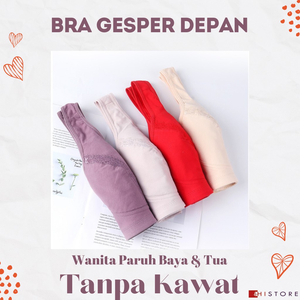 [HI] Bra Seamless Push Up Nirkabel Gesper Depan 2081 Wanita Paruh Baya dan Tua