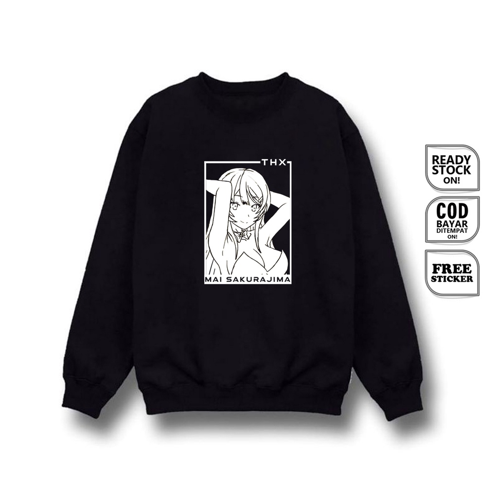 SWEATER ANIME MANGA WAIFU SAKURAJIMA MAI SEISHUN BUTA YAROU KAEDE TOMOE KOGA RIO FUTABA NODOKA SIGN