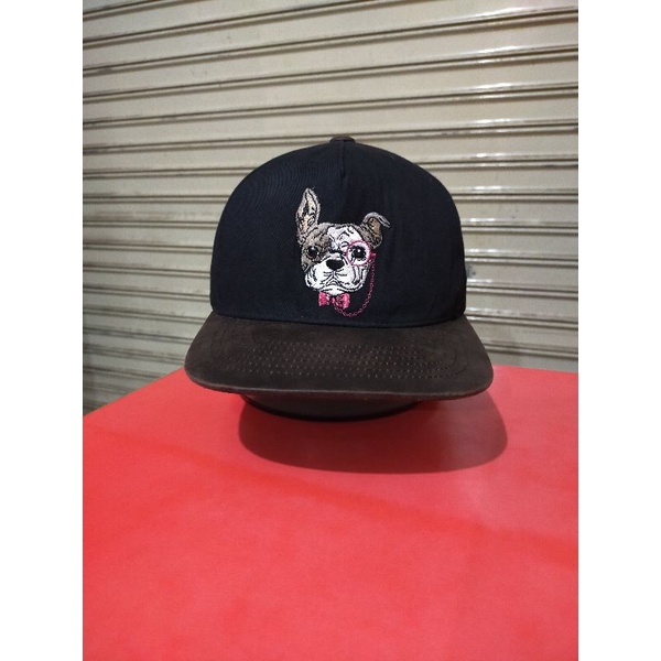 Topi Snapback Kartun Visor Kulit Second