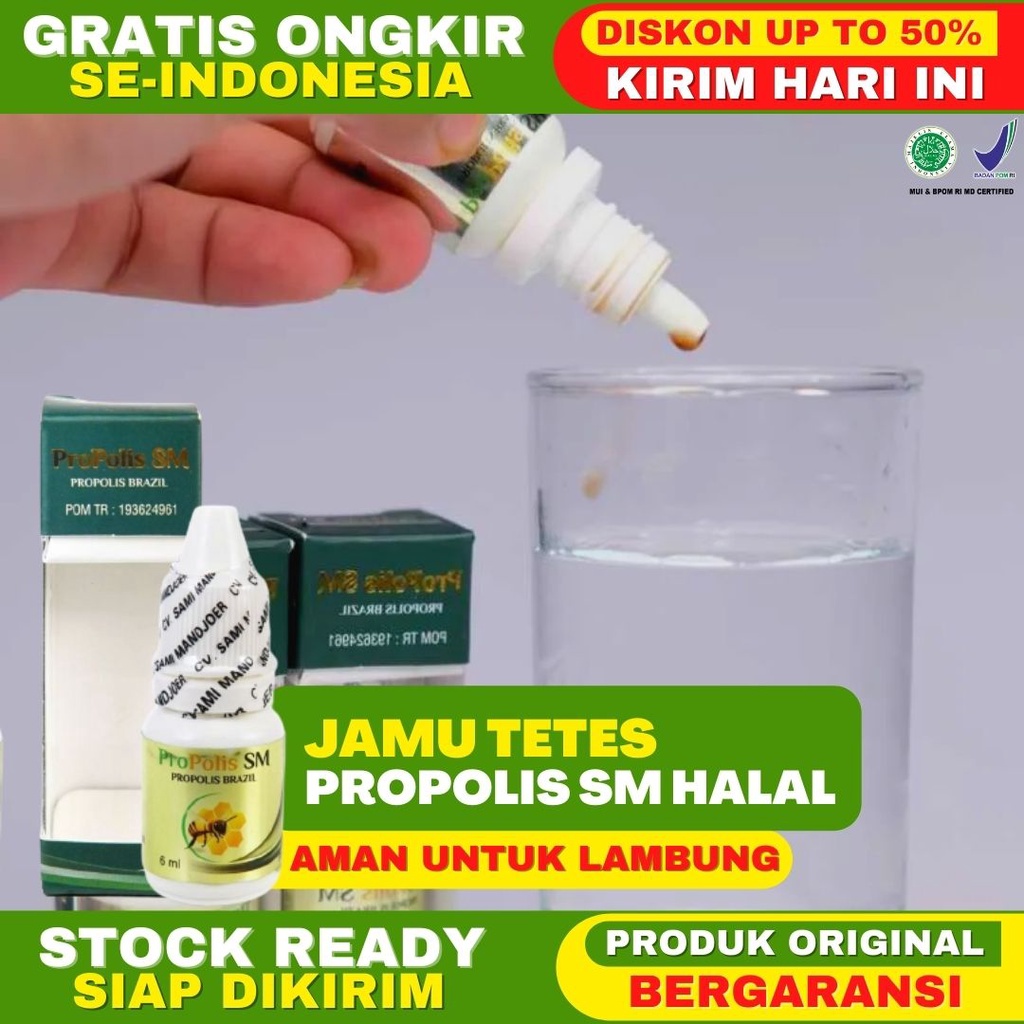 Jamu Tetes Herbal Termurah Suplemen Kesehatan Atasi Berbagai Masalah Penyakit Jamu Propolis SM Tetes