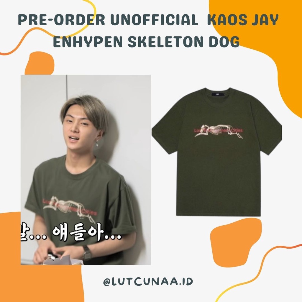 Pre-Order Unofficial Kaos jay enhypen skeleton dog
