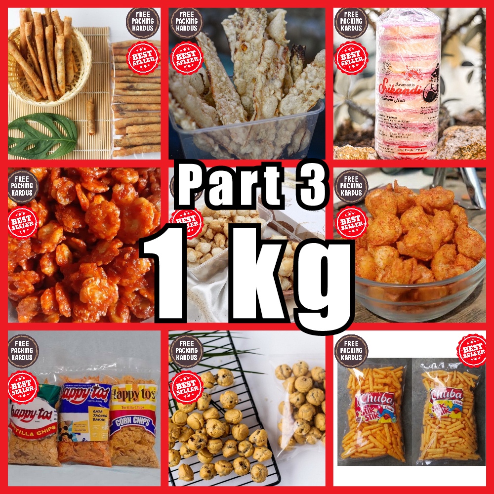 

MAKANAN RINGAN serba 1 KG Part 3 snack kiloan cemilan camilan pedas jajanan jadul asin gurih