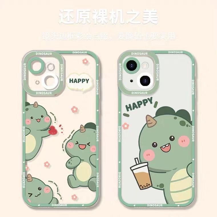 Soft Case Silikon TPU Motif Dinosaurus Untuk Iphone 13 12 Mini 11 Pro X XR XS Max SE 2020 6 6S 7 8 Plus