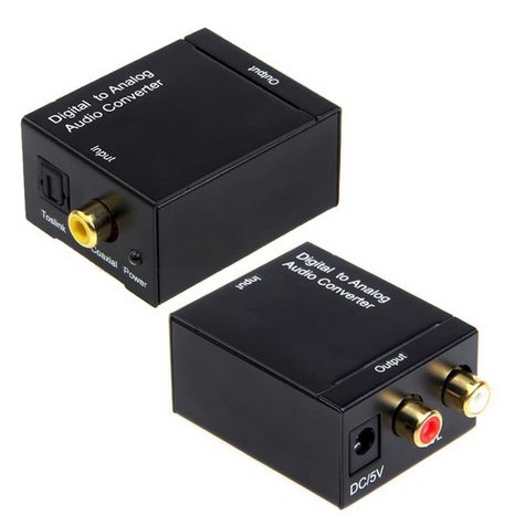 Digital to Analog Audio Converter Toslink Optical Coaxial to RCA untuk LED TV Bluray Plus Kable