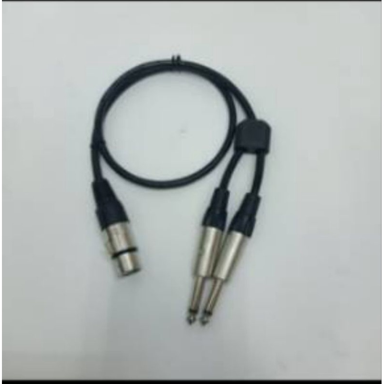 kabel mic jack canin to 2 akai mono panjang 1m