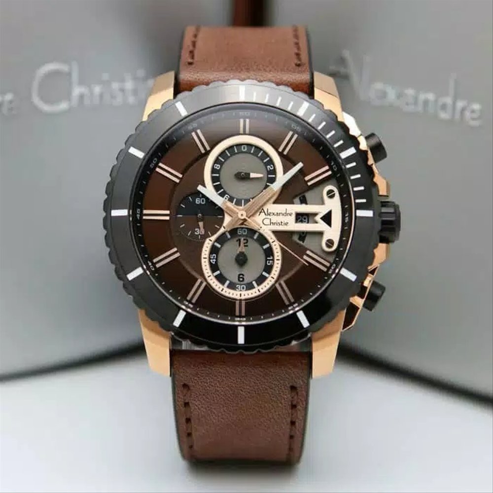 Jual JAM TANGAN PRIA ALEXANDRE CHRISTIE AC 6527 SILVER BLACK ORIGINAL MURAH keren bagus terbaik