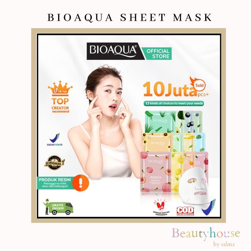 [BPOM] BIOAQUA SHEET MASK | Masker Sheet Mask Bioaqua | Masker Sheet Mask