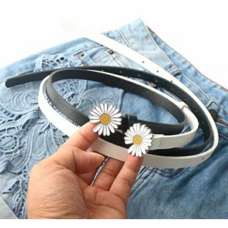 [Real Pict + COD] Ikat Pinggang Wanita Tali Pinggang Wanita Belt Belt Model Bunga Daisy Terbaru Termurah