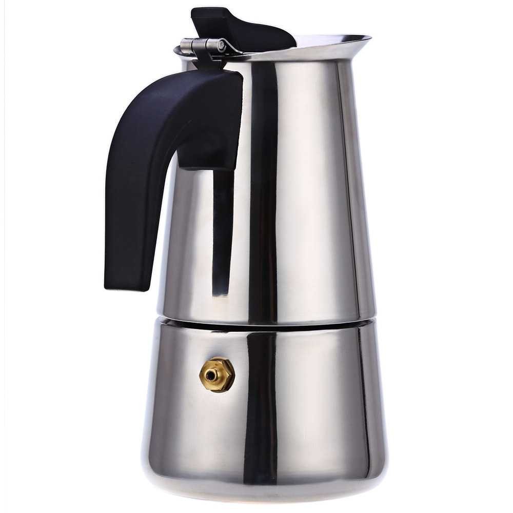 Espresso Coffee Maker Moka Pot Alat Pembuat Kopi Mudah Cepat Digunakan Teko Stovetop Filter 300ml