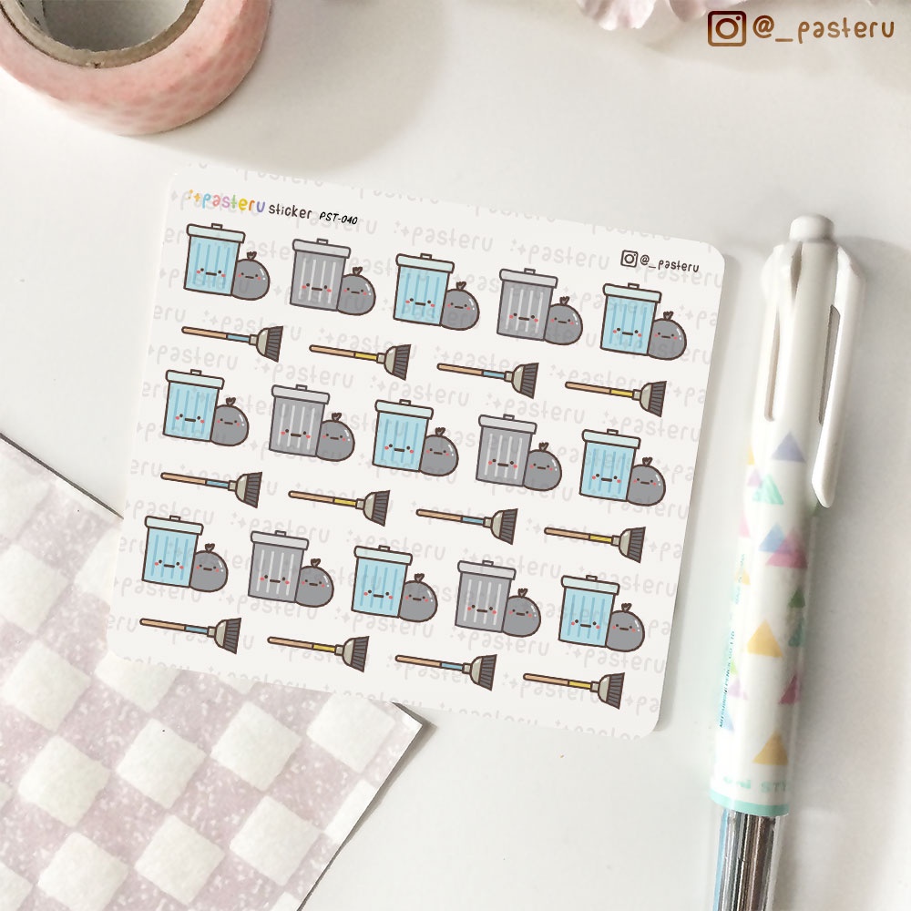 

Kawaii Trash bin Sampah | Pasteru Planner Journal Sticker