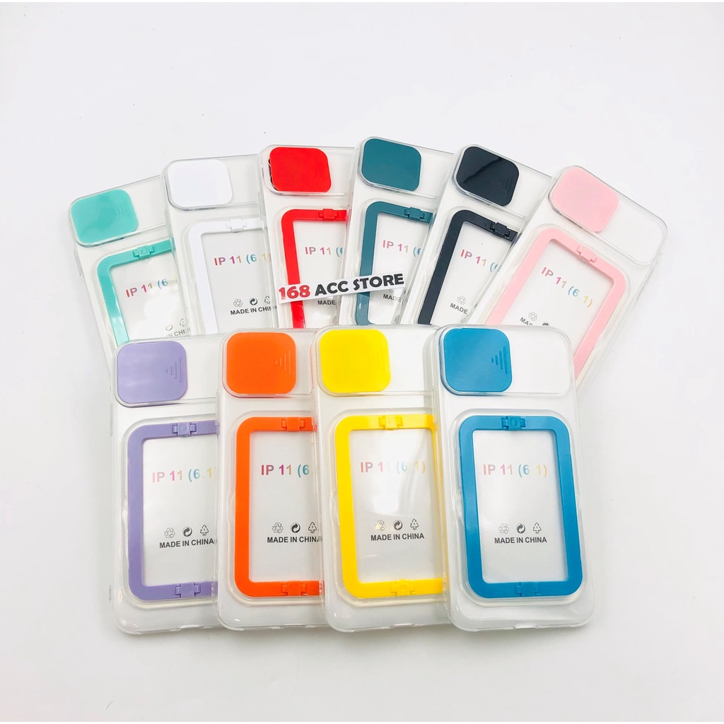 CASE CLEAR HOLDING MACARON IPHONE X / XS / XR / 11 BISA STANDING DAN SLIDE