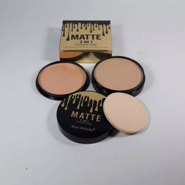 BEDAK KISSBEAUTY MATTE GOLD 2IN1 POWDER