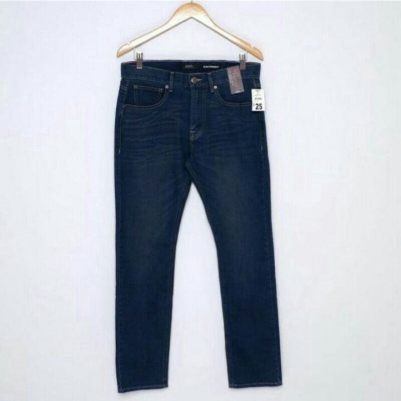 CELANA JEANS MEXX SLIM STRAIGHT DARK BLUE STRETCH DENIM ORIGINAL