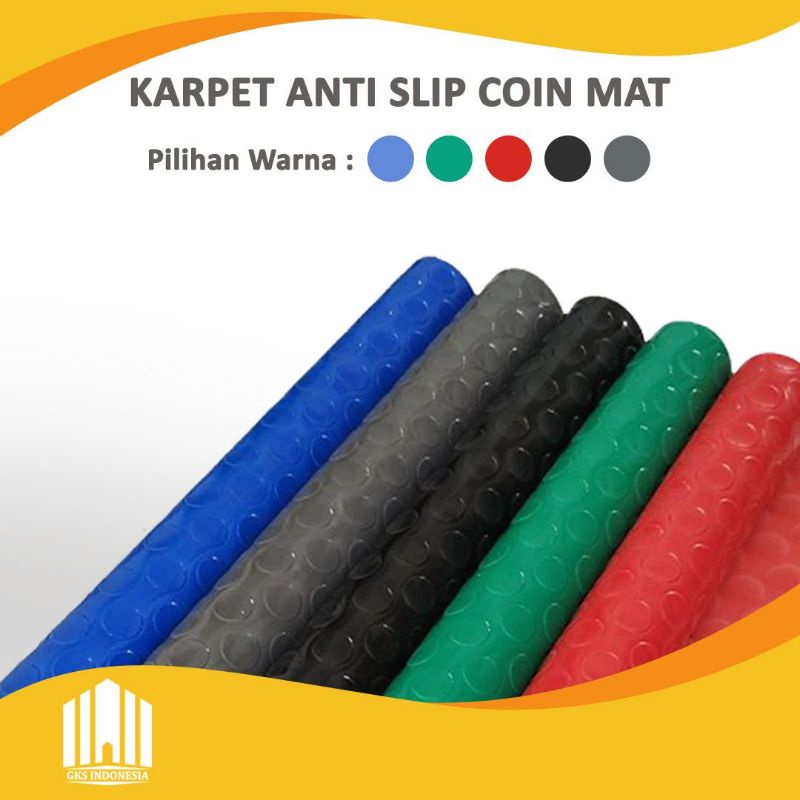 KARPET VINYL COIN - KARPET ANTI SLIP - KARPET GARASI - KARPET KANDANG HEWAN