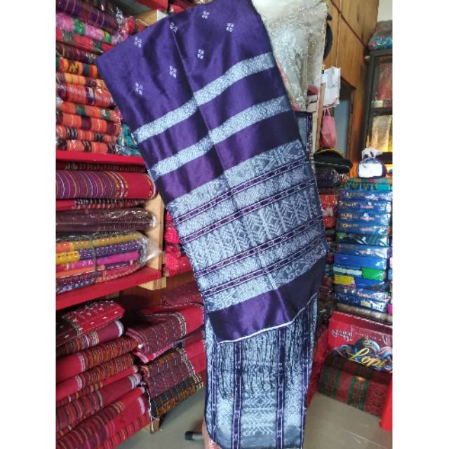 Songket Semi Sutra hongkong gorga ungu