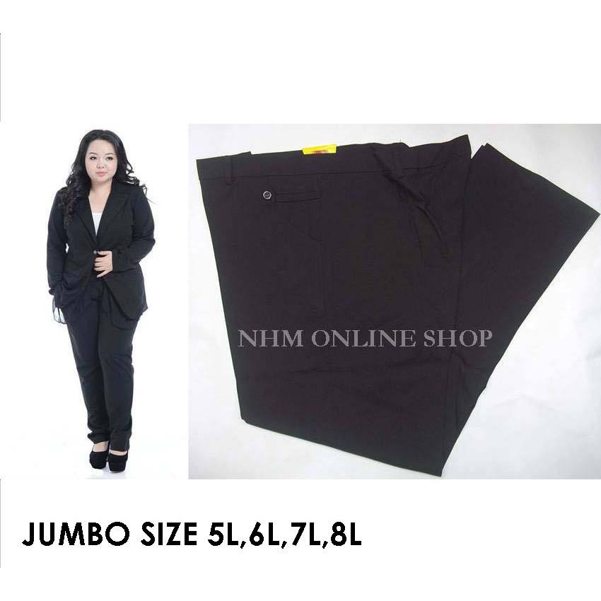 NHM Celana Kerja Kantor Formal  Jumbo Big Size Celana Bahan Panjang  Kancing Sleting 103 Celana Kerja wanita formal, Celana Kantor