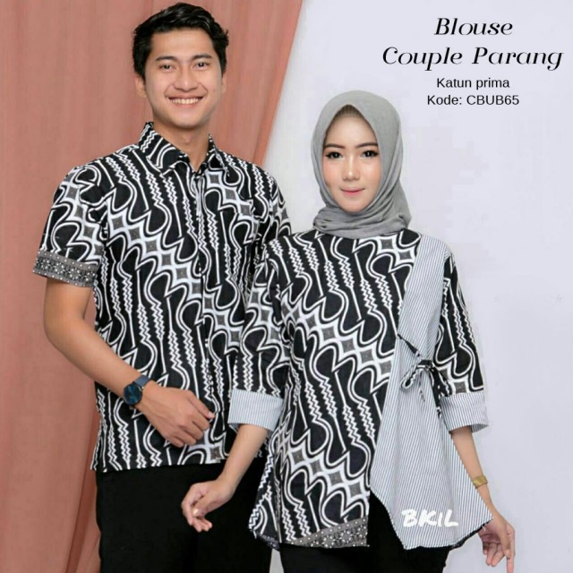 Blouse Batik  Parang  Monocrome Shopee Indonesia