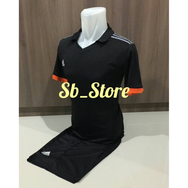 Jersey Stelan Futsal Adidas Hitam Polos Grade Ori High Quality / Baju Futsal Adidas