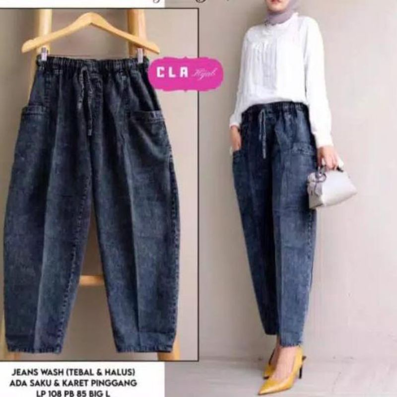 BAGGY JEANS SNOW WANITA 7/9 - COISSY PANTS WANITA BAHAN SOFT JEANS - CELANA 7/9 WANITA PREMIUM