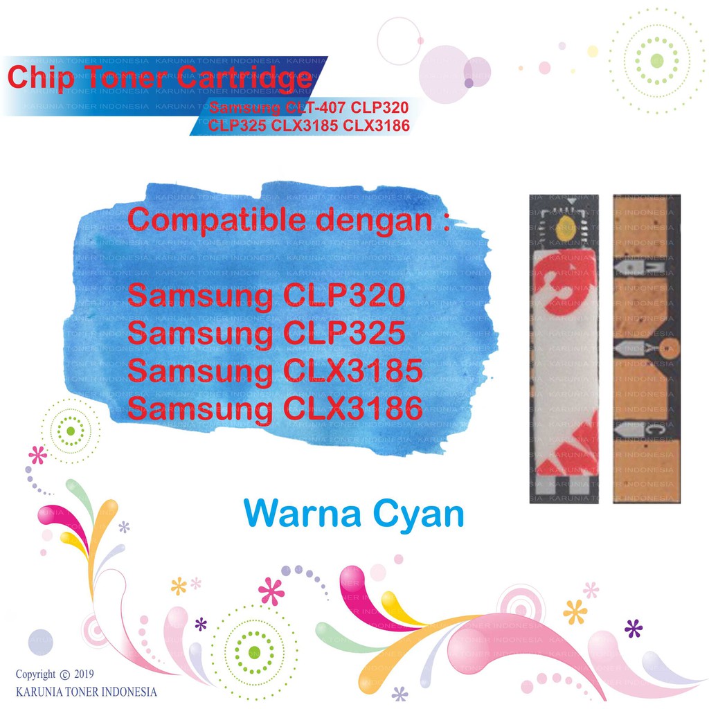 Chip Toner For Samsung CLT407 CLT 407 CLP 320 325 CLX 3185 3186 Cyan Magenta Yellow Black