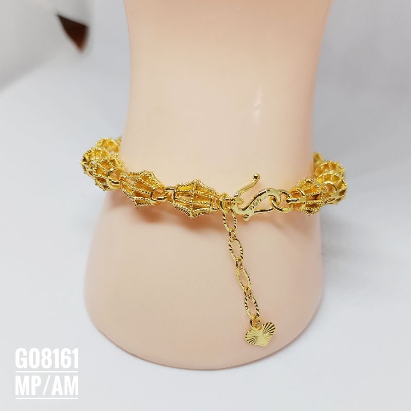 Gelang Fashion Rhodium Mewah Rantai Warna 24k