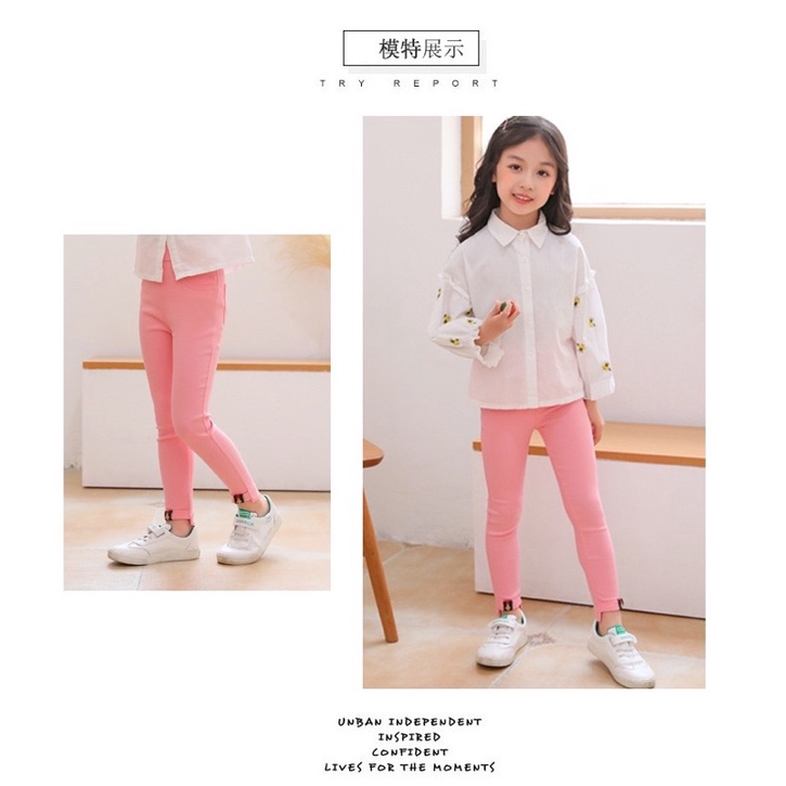 Celana Panjang Anak Perempuan / Legging Anak Perempuan Cewek / Jegging Anak Cewek / Celana Panjang Fashion Anak Bahan Katun Stretching/ Leging Anak Import / Celana Panjang Anak Remaja / Celana Panjang Anak Tanggung 3 T s.d 12 T Jeging Model Korea Import