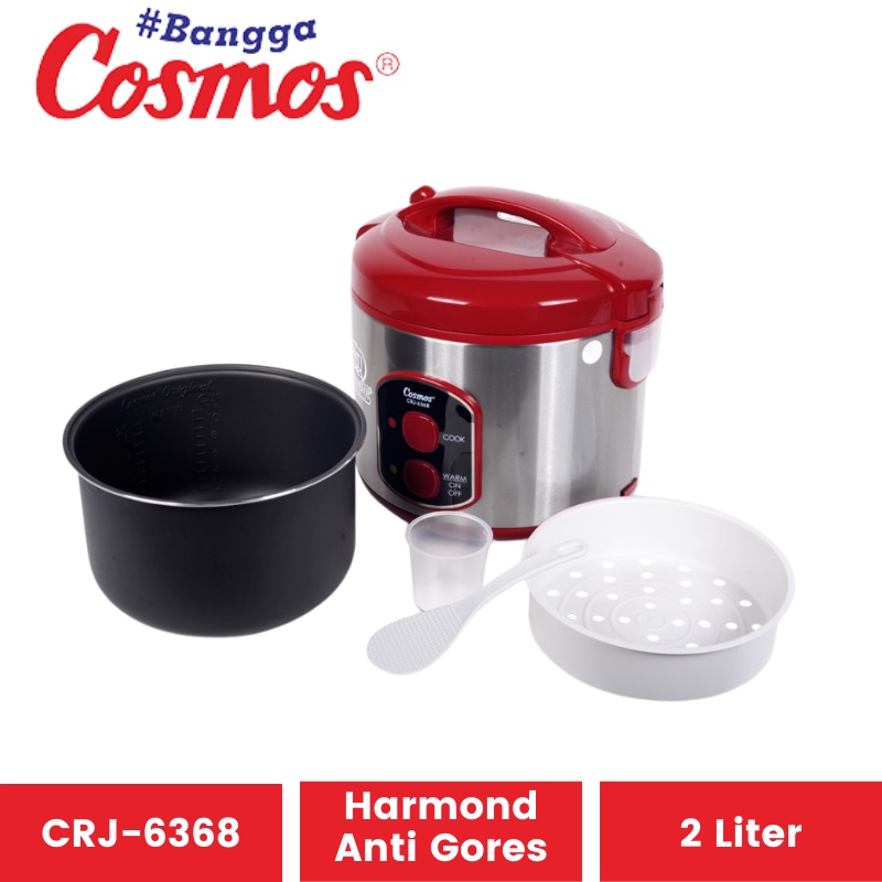 Magic Com Cosmos Harmond CRJ-6368 Anti Gores Garansi Resmi | Penghangat Penanak Nasi Rice Cooker Magikom CRJ 6368 Magicom Magickom Mejikom