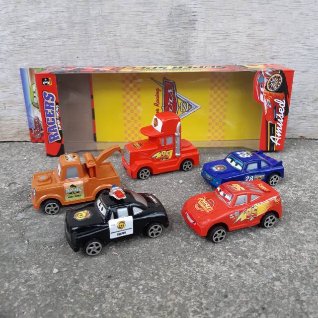 Mainan Set Cars Figure Isi 5 Paket Diecast Mobil Karakter Kartun Anak