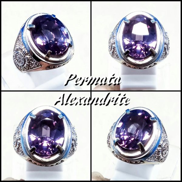 CINCIN BATU AKIK PERMATA CUTING ALEXANDRITE CHANGE COLOUR MEWAH DAN ELEGAN