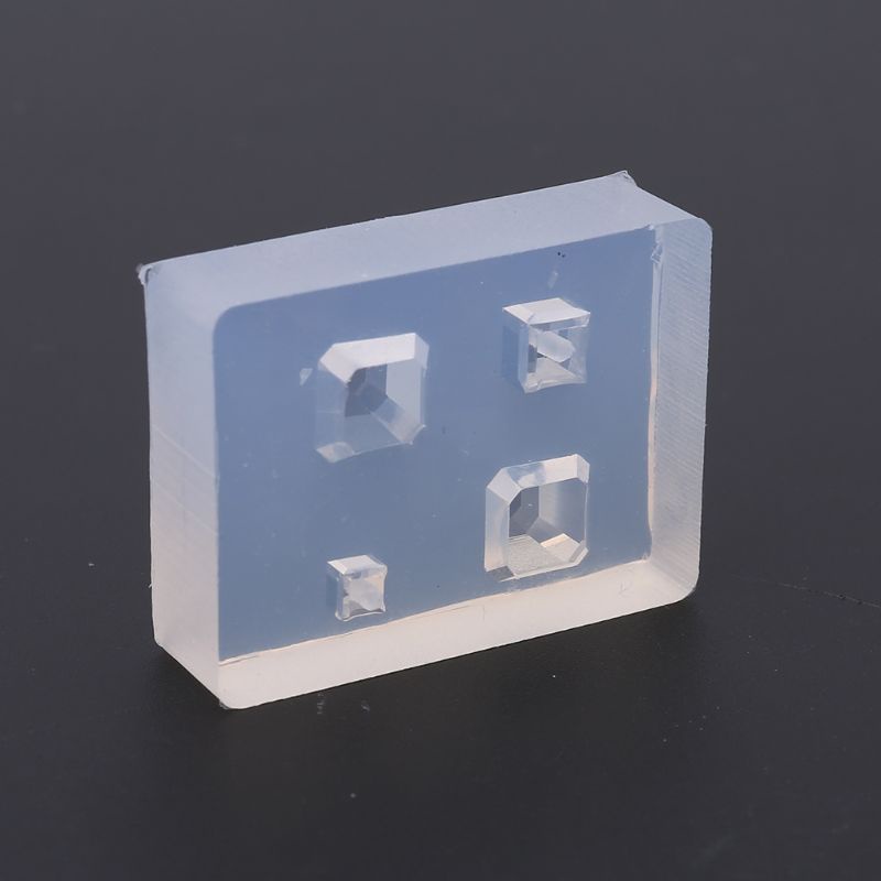 Siy 5pcs / Set Cetakan Resin Epoxy Bentuk Kubus Dengan Lubang Untuk Membuat Perhiasan Handmade Diy