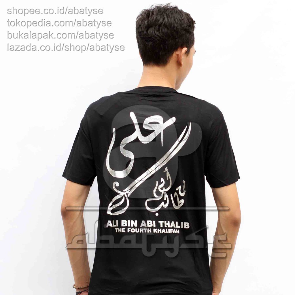 Kaos Ali Bin Abi Thalib Silver Lengan Pendek - Kaos Distro Islamia - Kaos Dakwah Islamia
