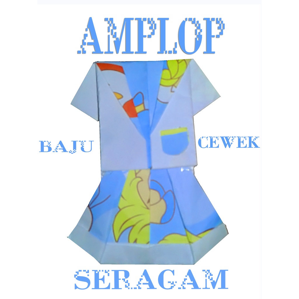 

Amplop Lebaran Model Baju Seragam Unik/Lucu 1Pack Isi 5 Biji