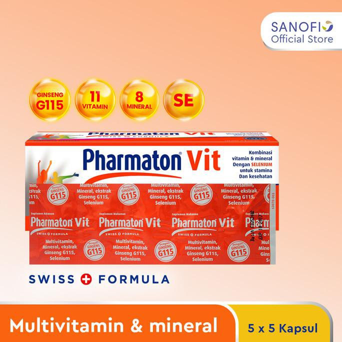 Pharmaton Vit 25 Multivitamin+Selenium Suplemen untuk masa penyembuhan