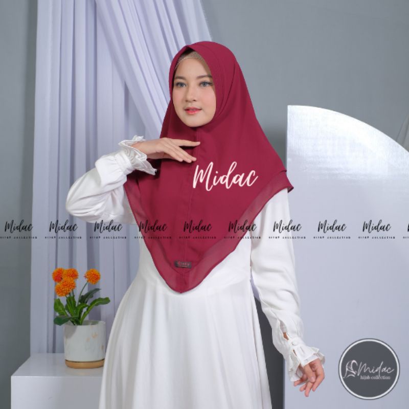 Khimar Ceruty 2 Layer Premium Hijab Ceruty Instan