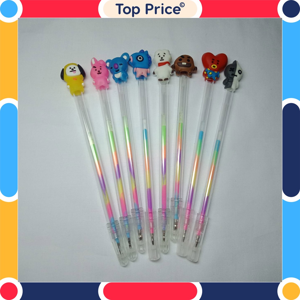 pulpen Bangtan Boys ARMY Cartoon Black Ink Gel Pen Import Murah BT21 U141 / U140