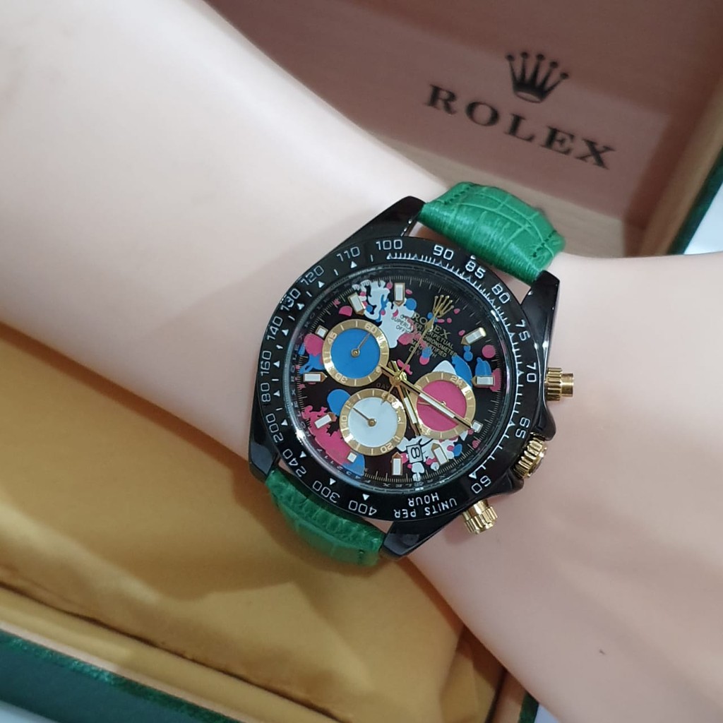 jam tangan wanita terlaris rolex  fre tali kulit 1138