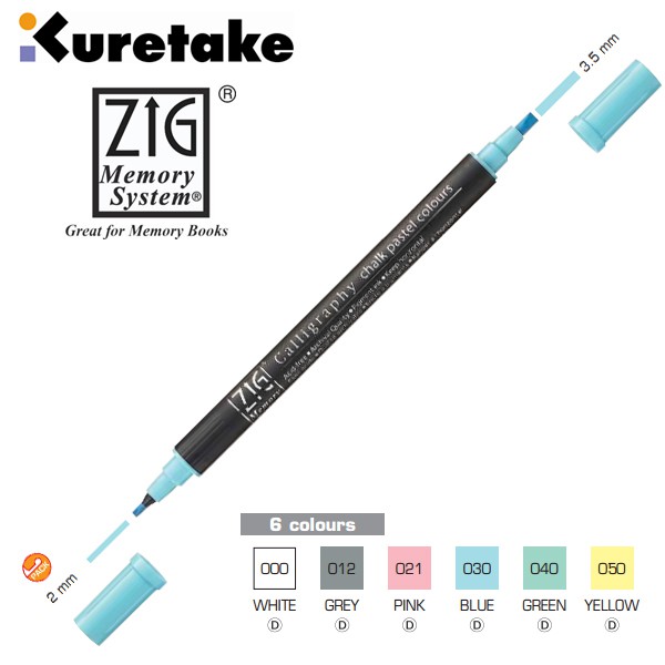 

ZIG KURETAKE CALLIGRAPHY CHALK PASTEL COLOURS MS-6400 2MM - 3.5MM