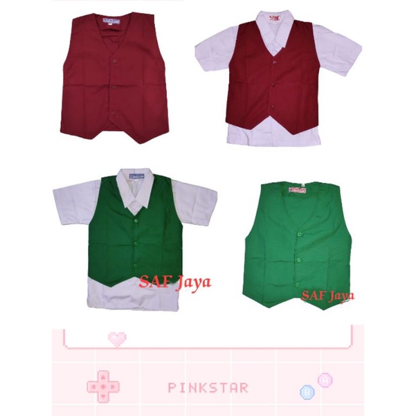 Rompi Hijau dan rompi merah anak SD aksesoris sekolah