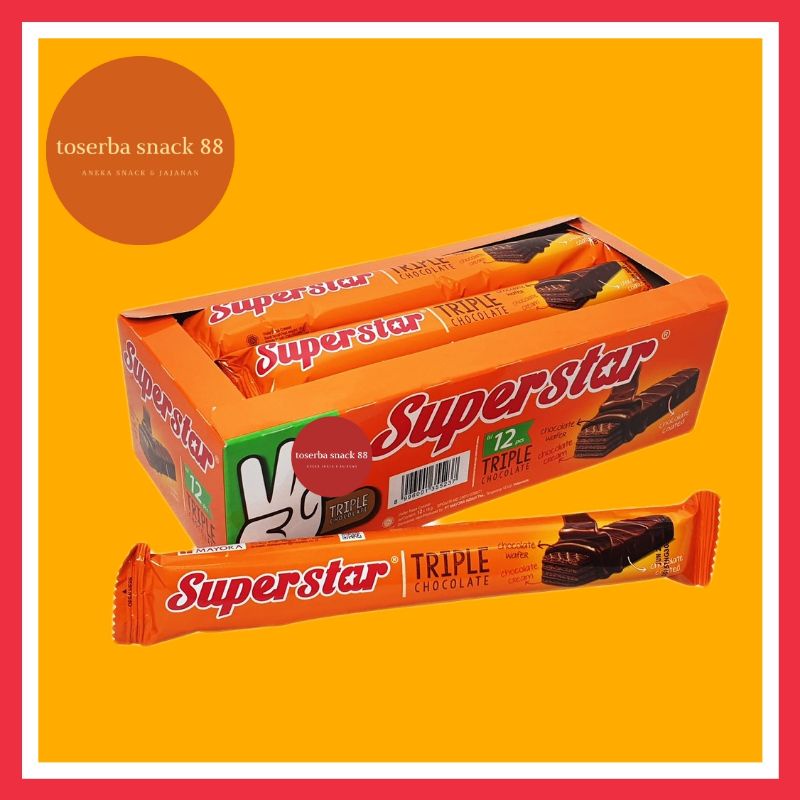 

SUPERSTAR/Wafer Superstar Triple Chocolate (18 gram × 12 pcs)