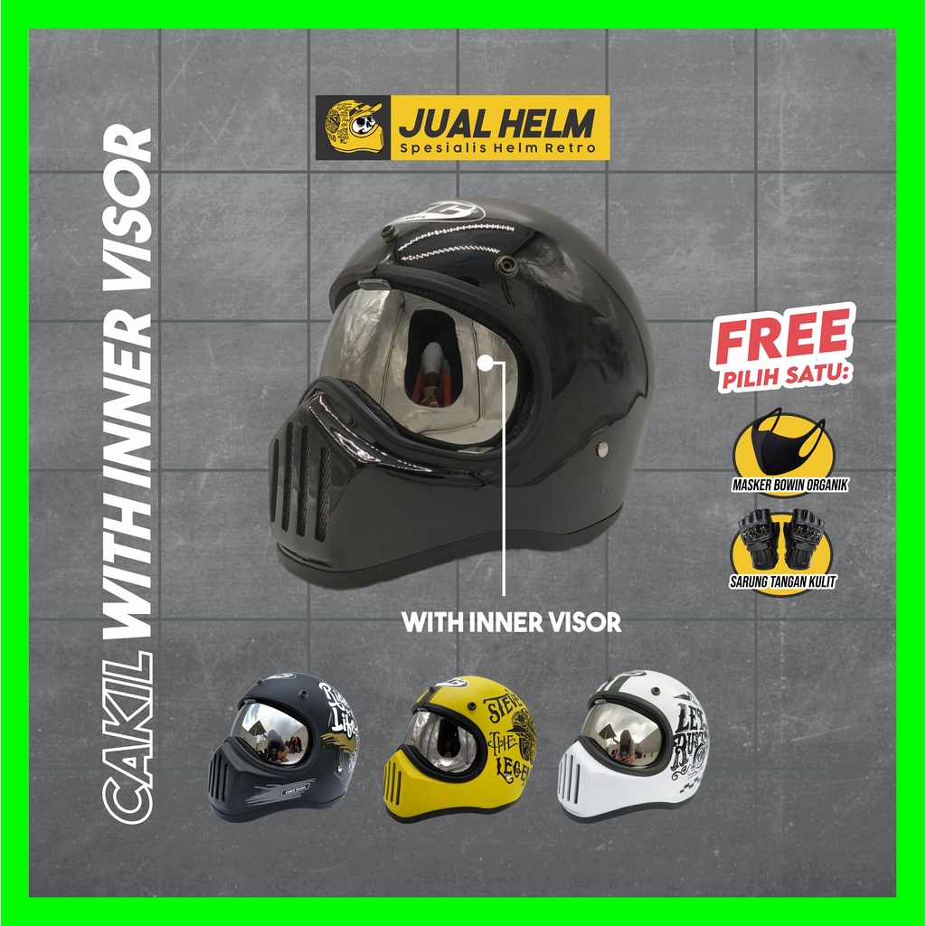 Helm Cakil HBC Dengan Inner Visor Smoke