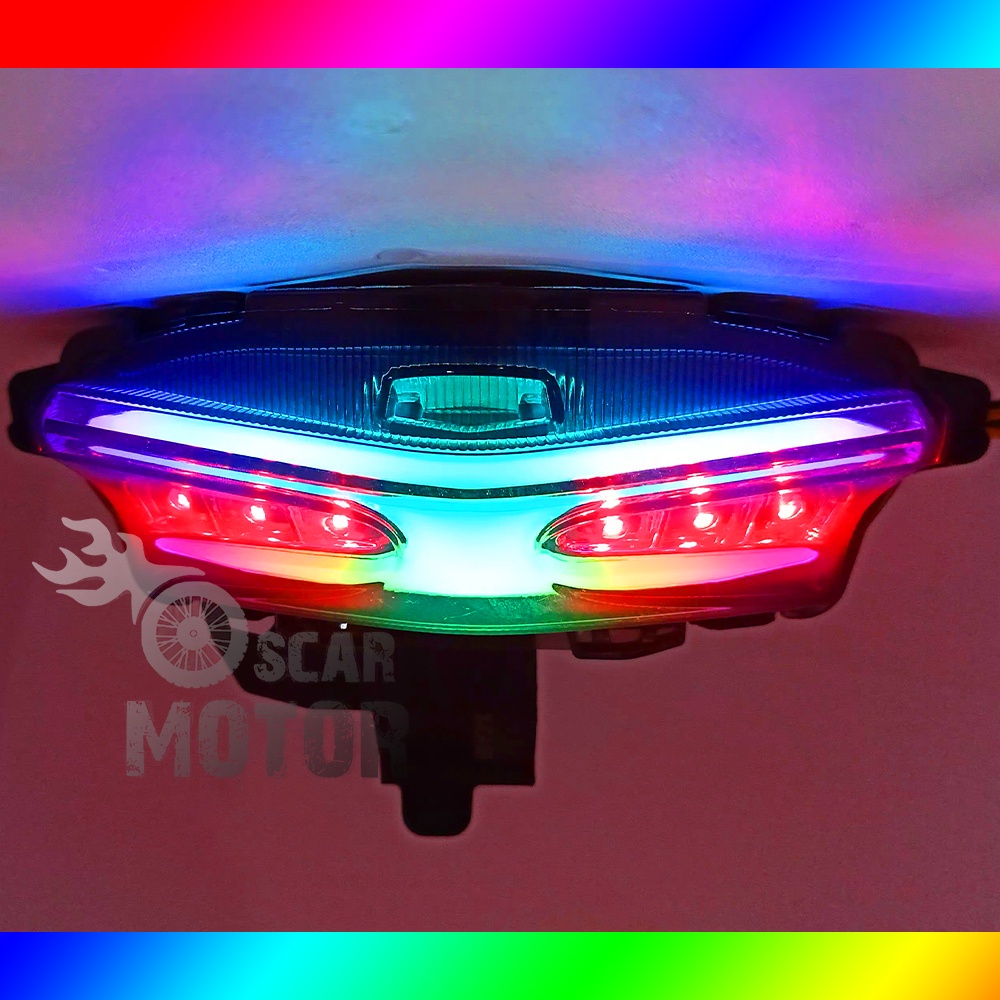 LAMPU STOP YAMAHA AEROX 155 STOPLAMP LAMPU BELAKANG LED 3in1 AEROX NVX 155 SENJA WARNA WARNI motor