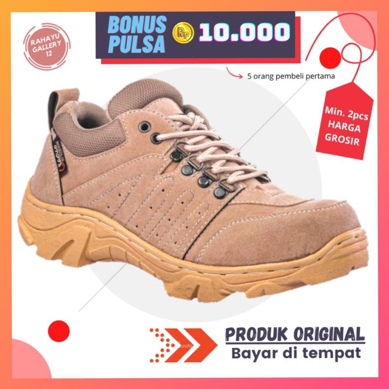 Cladico Skyway Sepatu Safety Proyek Hiking Original Suede Premium Sol Empuk Lentur Anti Licin