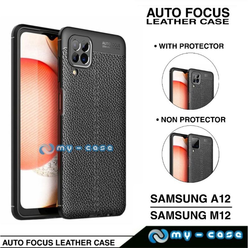 Soft Case Samsung A12 M12 Case Auto Focus Leather Case