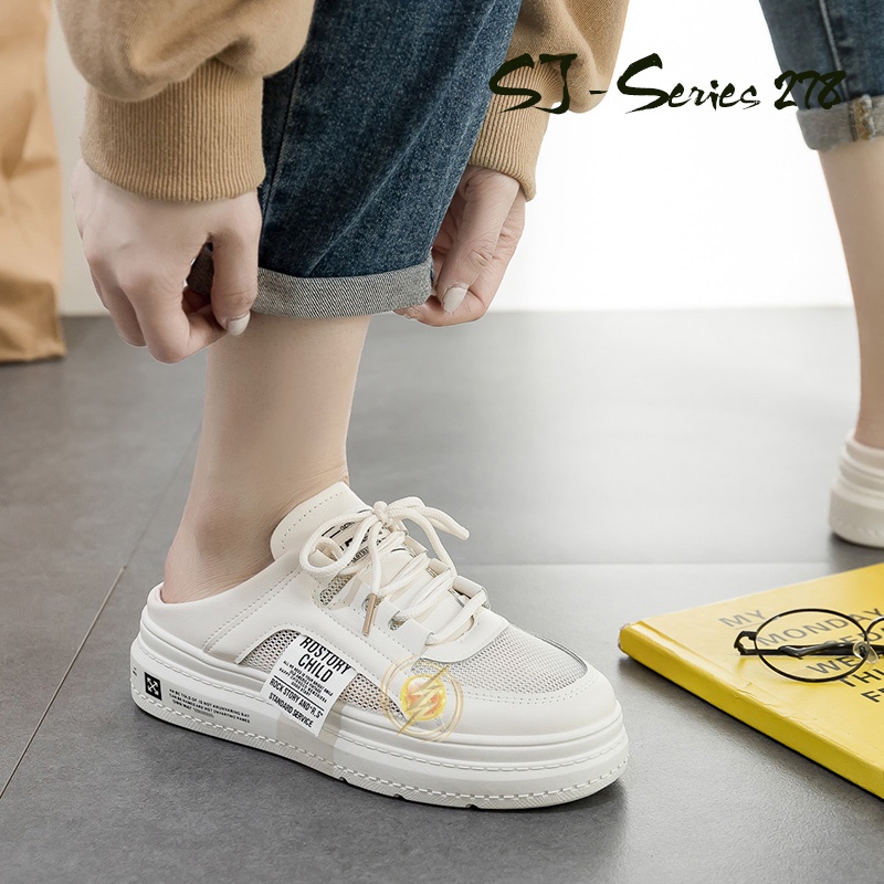 [NOOS] Sepatu Sneakers Wanita / Slip On Sneakers Wanita Tali Trendy Casual Hangout Cantik Cute - 278