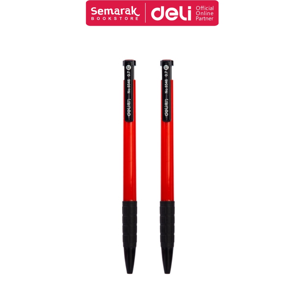 

Deli 6546 Ballpoint Retractable Pen Pulpen Cetek Halus 0.7 mm - Red