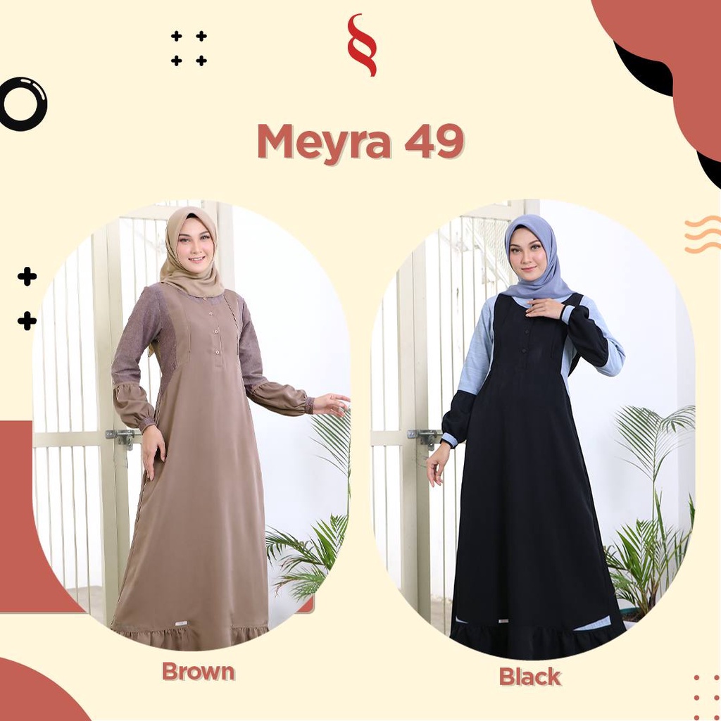 GAMIS SEPLY MEYRA 49 BROWN BLACK ORIGINAL TERBARU